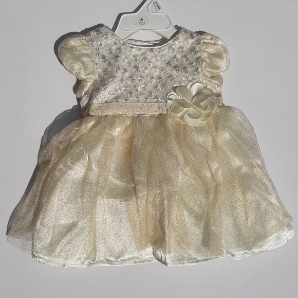 George Other - George Gold/White Shimmer Dress 6-9 Months